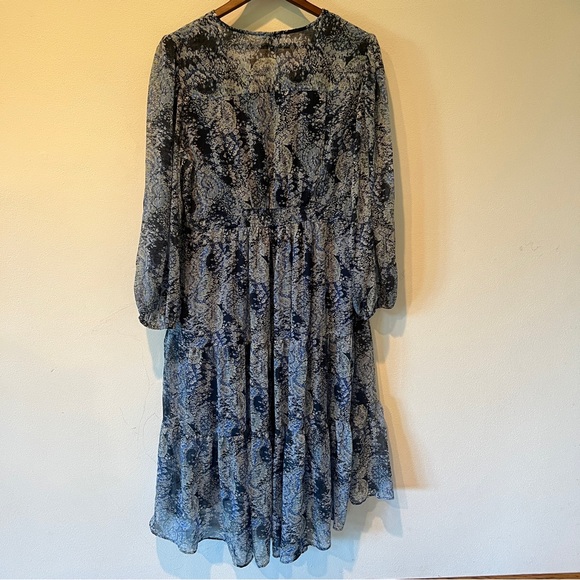 Joie Floral Layered Sheer Sleeve Flowy Dress in Parisian Paisley XL - Picture 12 of 15